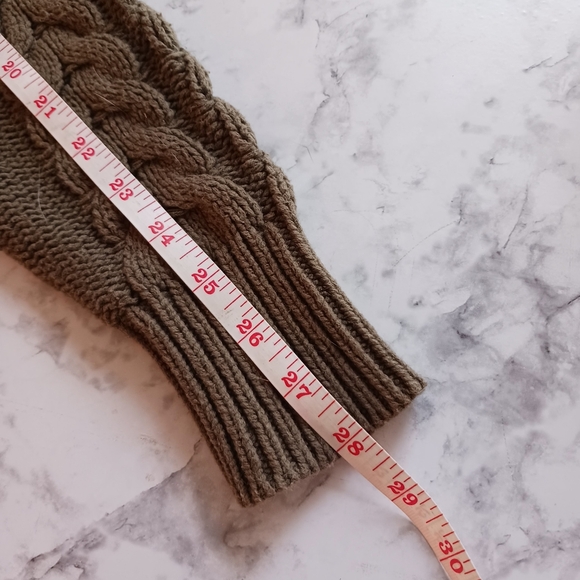 Aeropostale Cropped Olive cable knit pull over hooded sweater womens small - Picture 7 of 10